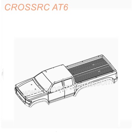 CROSSRC AT6 6X6 Climbing Vehicle Part Transparent Car Body CS-97401026 Six-wheel Pickup
