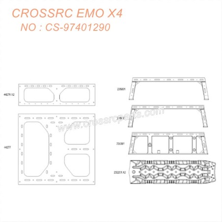 CROSSRC EMOX4 Big Leopard RC CAR parts Rear gantry assembly CS-97401290