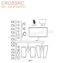 CROSSRC FC6 Military Truck Climbing Car Parts Transparent Window Light Assembly CS-97400737-1