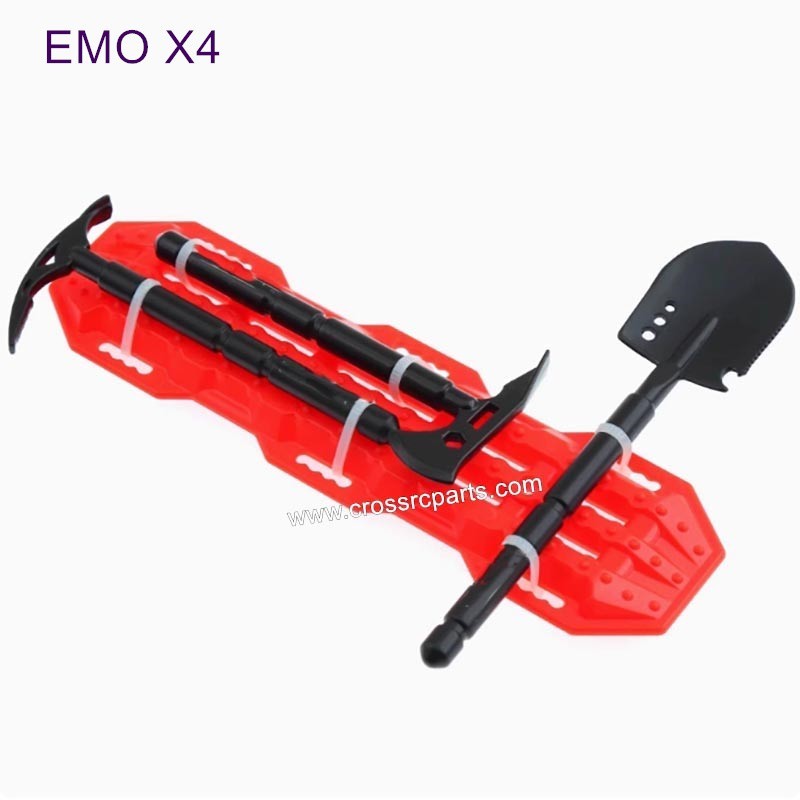 CROSSRC EMO X4 Parts RC Mood Parts Shovel Axe Pickaxe Escape Board Black-red
