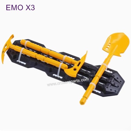 CROSSRC EMO X3 Parts RC Mood Parts Shovel Axe Pickaxe Escape Board yellow-black