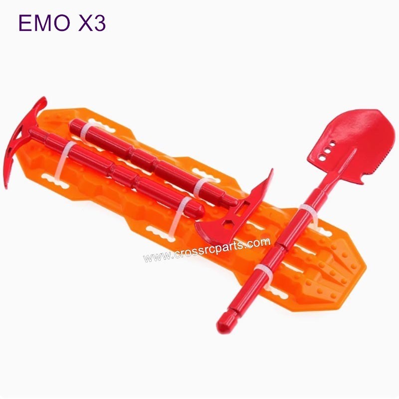 CROSSRC EMO X3 Parts RC Mood Parts Shovel Axe Pickaxe Escape Board red-orange