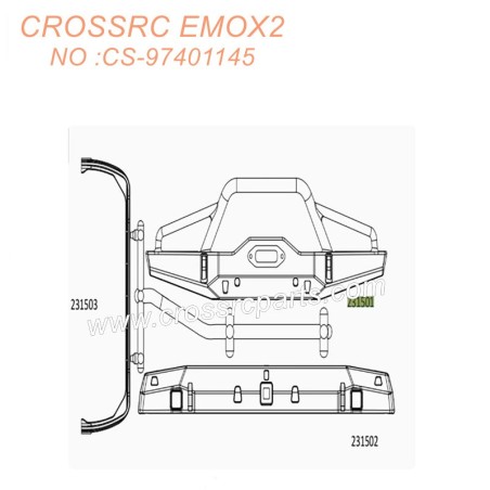 CROSSRC EMO X2 1/8 Climbing Car Parts front and rear bumpers CS-97401145-1